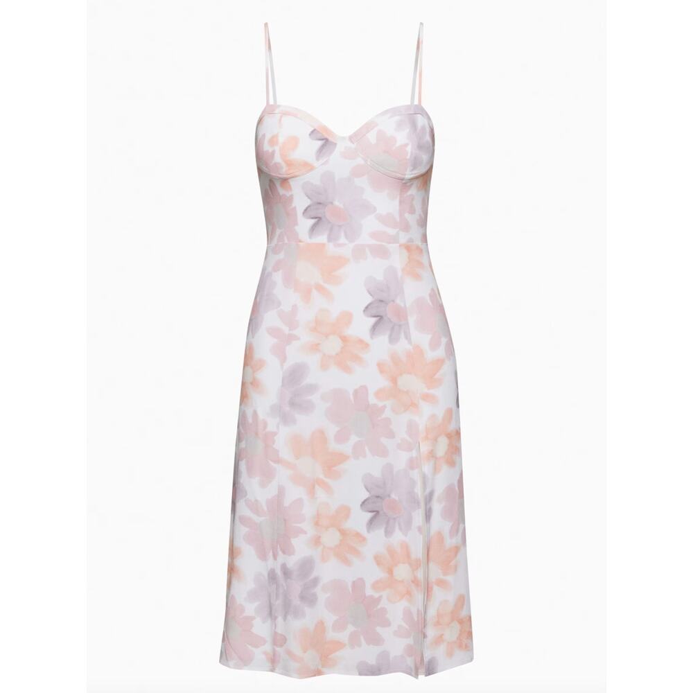 Aritzia's Sunday Best Women's Viola Bustier Midi Dress White/Poetic Pink SZ 2XS
